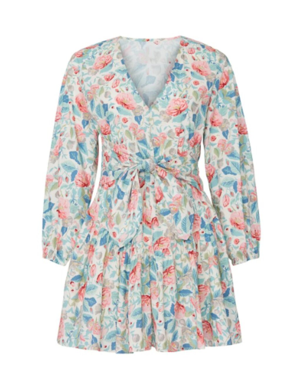 La Vie Rebecca Taylor Long Sleeve Paint Garden Dress XS